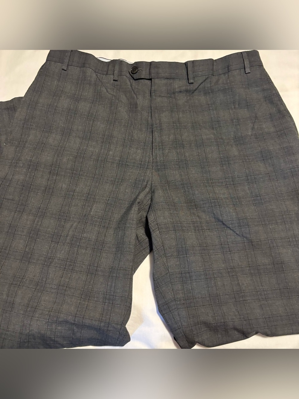 Lauren Ralph ~ Men’s 38x32L Gray Dress Pants Flat Front Plaid
